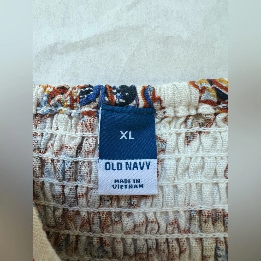 Old Navy Women's Fit & Flare Linen Blend Midi Cami Dress Floral print Size XL - Picture 7 of 8